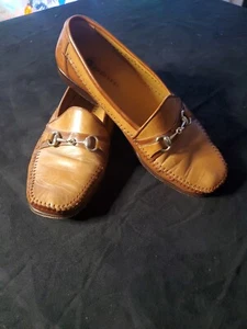 Magnanni Horsebit Loafers Mens Shoes Size 9.5 Hand made Leather brown (EUC) - Picture 1 of 8