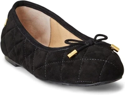 Ralph Lauren Jayna Quilted Suede Ballet Flats Size 6.5 - Image 1 of 4