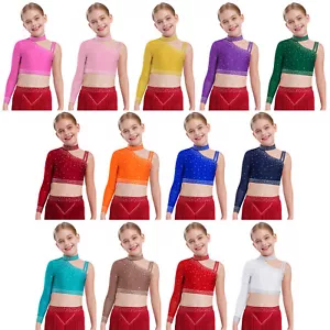 Kids Girls Blouse Athletic Crop Tops Modern T-shirt School Tank Top Camisole - Picture 1 of 117