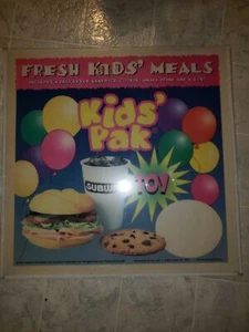 Subway Sandwhich Vintage Sign Promo Kids Pak Meal - Picture 1 of 4
