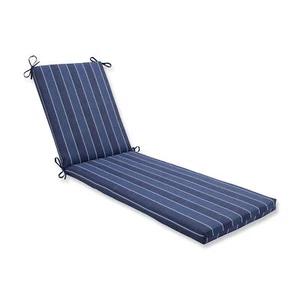 Pillow Perfect Stripe Solid Back Chaise Lounge Cushion Blue/White DAMAGED BOX - Picture 1 of 4