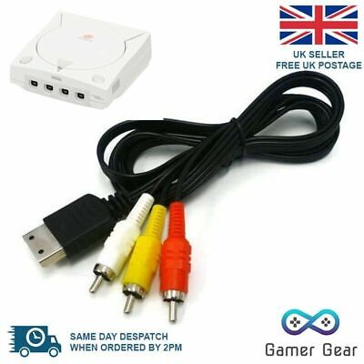 RCA AV TV Video Audio Composite Cable Lead For Sega Dreamcast Adapter 1.8m • 4.24£