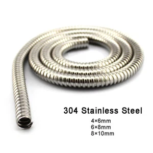 4/6/8mm Edelstahl Panzerschlauch Flexschlauch Metallschlauch Kabelschutz Sleeve - Picture 1 of 6