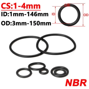 1mm-4mm Cross Section O-Ring NBR Metric 1mm ~ 146mm ID Black Oil Resistant Seals - Picture 1 of 22