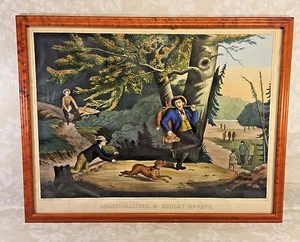 Ant  Henry Schile Colored Chromolithograph Sunday Sports 1871 New York Fox Htg - Picture 1 of 1