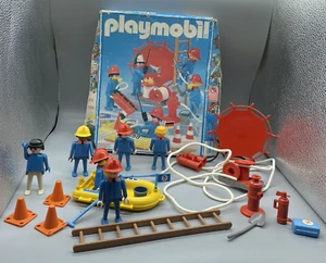 Vintage Playmobil Fireman Set Box 3491 Not Complete 1985 Rescue Figures Play - Picture 1 of 7
