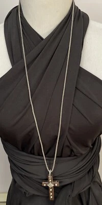 Брайтон византийский крест коричневый Robles дерева серебро подвеска ожерелье Рекомендуемая розничная цена производителя $98 * B35 - Изображение 1 из 4