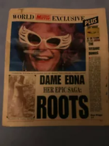 Sunday Mirror Dame Edna Her Epic Saga ROOTS. World Exclusive. Nov 22nd 1987. - Picture 1 of 10