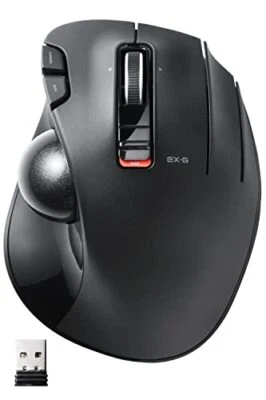 ELECOM EX-G Trackball Mouse  2.4GHz USB Wireless  Ergonomic Design  Thumb Contro - Image 1 of 4