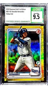 2020 Bowman Draft 1st Edition Ronaldo Hernandez Yellow Foil /75 CSG 9.5 Gem Mint