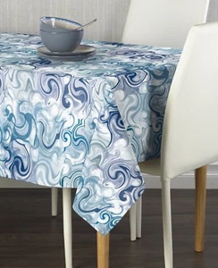 Blue Swirls Signature Tablecloth Assorted Sizes - Picture 1 of 1