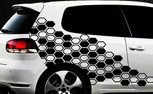 Hexagon Pixel Cyber XXL Set Car Sticker Sticker Tuning Honeycomb Pattern Honeycomb xx - Picture 1 of 3