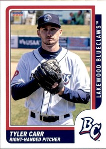 2019 Lakewood BlueClaws Choice #2 Tyler Carr Avon Park Florida FL Baseball Card
