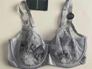 BNWT M&S Autograph Allure silver embroidery satin wired non padded balcony bras - Picture 1 of 2
