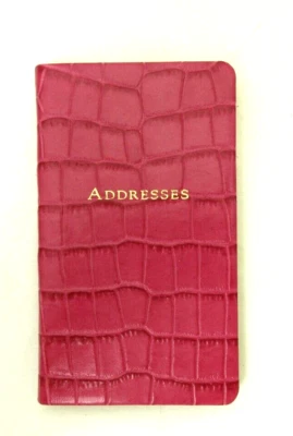 Graphic Image Address Book Pocket Size 3x5" Leather Cover Pink Crocodile list$40 - Image 1 of 4