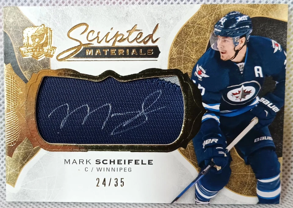 2016-17 UD THE CUP SCRIPTED MATERALS AUTOGRAPH PATCH MARK SCHEIFELE /35 Auto SP - Image 1 of 1