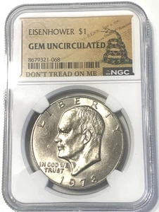 Eisenhower 1 $ 1978 Juwel unzirkuliert NGC Platte Münze - "Tritt nicht auf mich" Etikett - Bild 1 von 6