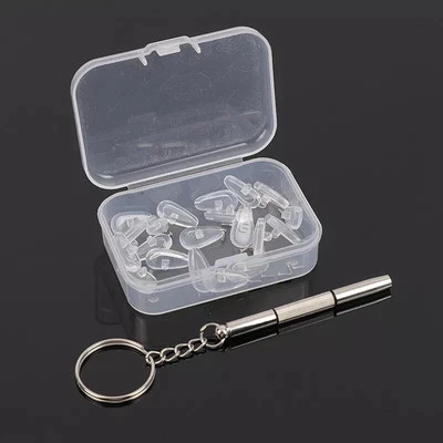 Almohadillas para nariz para anteojos, almohadillas para nariz para anteojos con kit de herramientas de reparación de reemplazo de 20 piezas Foto 1 de 4