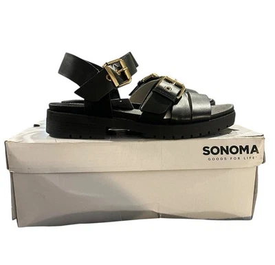 Sandalias Sonoma para mujer Natalio cómodas con tiras negras talla 6 NUEVAS Foto 1 de 4