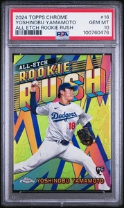 2024 Topps Chrome Yoshinobu Yamamoto ALL ETCH Rookie Rush RC PSA 10 GEM MINT #16 - Bild 1 von 3