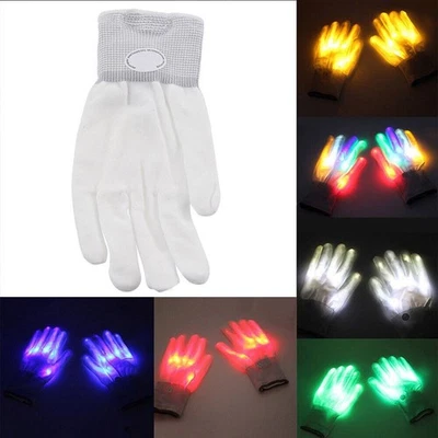 LED Handschuhe Bunte Beleuchtung Finger Glow für Halloween Clubs Rave Party B - Bild 1 von 4