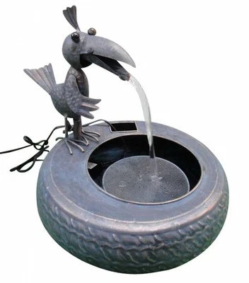 HI 57223 Metallbrunnen mit Vogel und Elektropumpe für innen und aussen - Bild 1 von 2