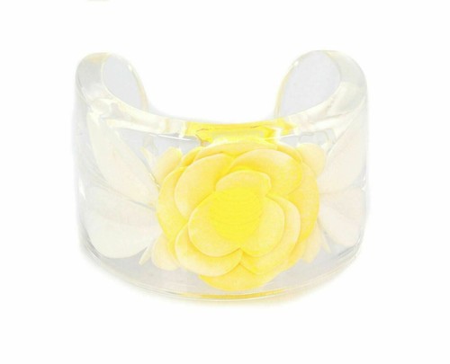 Bracciale Chanel Fiore Largo Lucite Trasparente