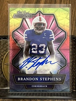 BRANDON STEPHENS 2021 WILD CARD ALUMINATION TIE DYE ROOKIE AUTOGRAPH AUTO RC 3/6 - Image 1 of 2