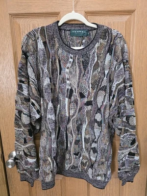 Tundra Sweater Mens Extra Large XL Multicolor Textured Knit Crewneck Canada 90s - Image 1 of 4