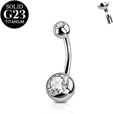 Piercing Ombelico,6Mm 8Mm 10Mm 12Mm 14Mm 16Mm Piercing Ombelico Titanio Argento  - Immagine 1 di 4