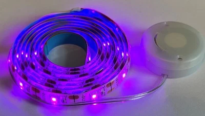 60 PINK LED (1m long) CR2032 Battery Strip Light with ON/FLASH functions - Image 1 of 2