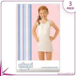 Ellepi 8221 Girls Tank Top Wide Strap Brushed Cotton 3 Pcs - Picture 1 of 2