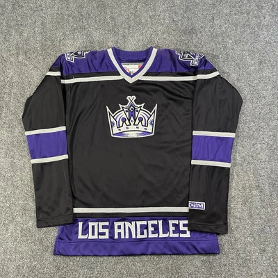 Camiseta deportiva de hockey para mujer CCM LA Kings XS negra púrpura NHL bordada para ella retro Foto 1 de 4