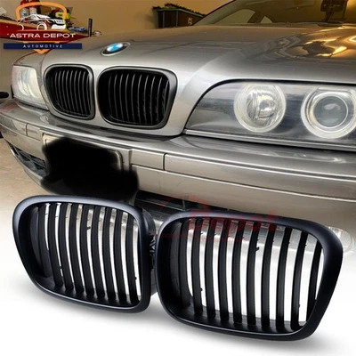 For 1997-2003 BMW E39 M5 540i 528i 525i Front Kidney Grill Grille Matte Black 2X — 第 1/4 张图片