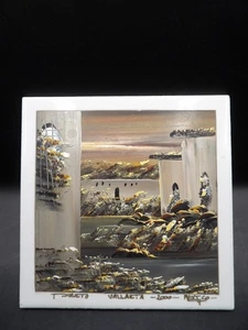 Pintura al óleo original sobre azulejo firmada Toverto Vallarta 2000 México 6"x6" - Imagen 1 de 10