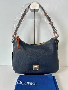 NWT Dooney & Bourke Pebble Grain Leather Small Kiley Hobo RP $338 Midnight Blue - Picture 1 of 9