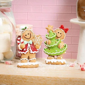 Baking Spirits Bright Table D?cor Resin Gingerbread, 5.25"H, Asst of 2 - Picture 1 of 6