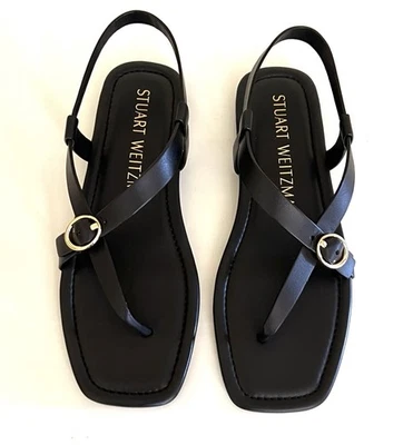 NIB Stuart Weitzman size US 8/38.5 EU  black leather Benni strappy sandals $295 - Image 1 of 4