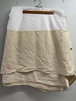 TOMMY BAHAMA BED SKIRT QUEEN 15" DROP BEIGE BAMBOO LOOK FEW PLEATS - Image 1 of 4