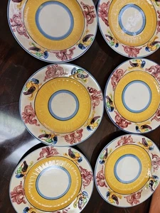 6 antike Maruhon Ware geprägter Drache Salat/Dessertteller Japan Crackle Glasur - Bild 1 von 17