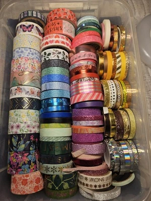 LOTE DE WASHI TAPE - 110 peças. Quase não usado - Imagem 1 de 4