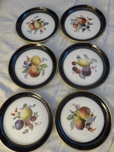 Meissen Bavarese set di 6 piatti da dessert vintage frutta dipinti a mano, 6 7/8" ciascuno - Foto 1 di 20