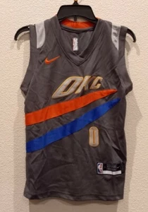 Russell Westbrook Nike Jersey Kids Child Gray Oklahoma City Thunder Jersey Sz L - Picture 1 of 5
