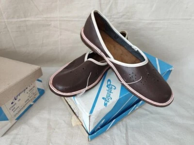 Chinelos hospitalares 1989 retrô vintage soviético URSS couro original, 1980 - Imagem 1 de 4