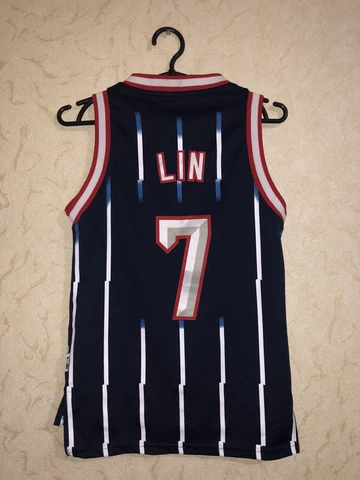 Rare Houston Rockets Basketball Jersey Size S Boys #7 Lin Adidas Cover