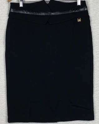 Falda lápiz Ann Klein para mujer 8 midi elástica carrera trabajo imitación cuero tiro alto Foto 1 de 4