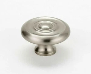 NEW Alno A817-14-SN Brass Cabinet Door Knob 1-1/4" Diameter SATIN NICKEL Finish - Picture 1 of 1