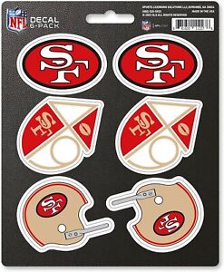 San Francisco 49ers 6-Piece Decal Sticker Set, Vintage Retro Logo, 5x6 Inch...
