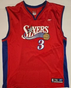 NBA Reebok Philadelphia 76ers Allen Iverson #3 Sixers Basketball Jersey Size 2XL - Picture 1 of 4