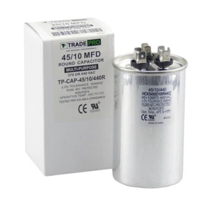 NEW TRADEPRO TP-CAP-45/10/440R 45+10 MFD 440 Volt Round Run Capacitor FAST SHIP - Picture 1 of 2
